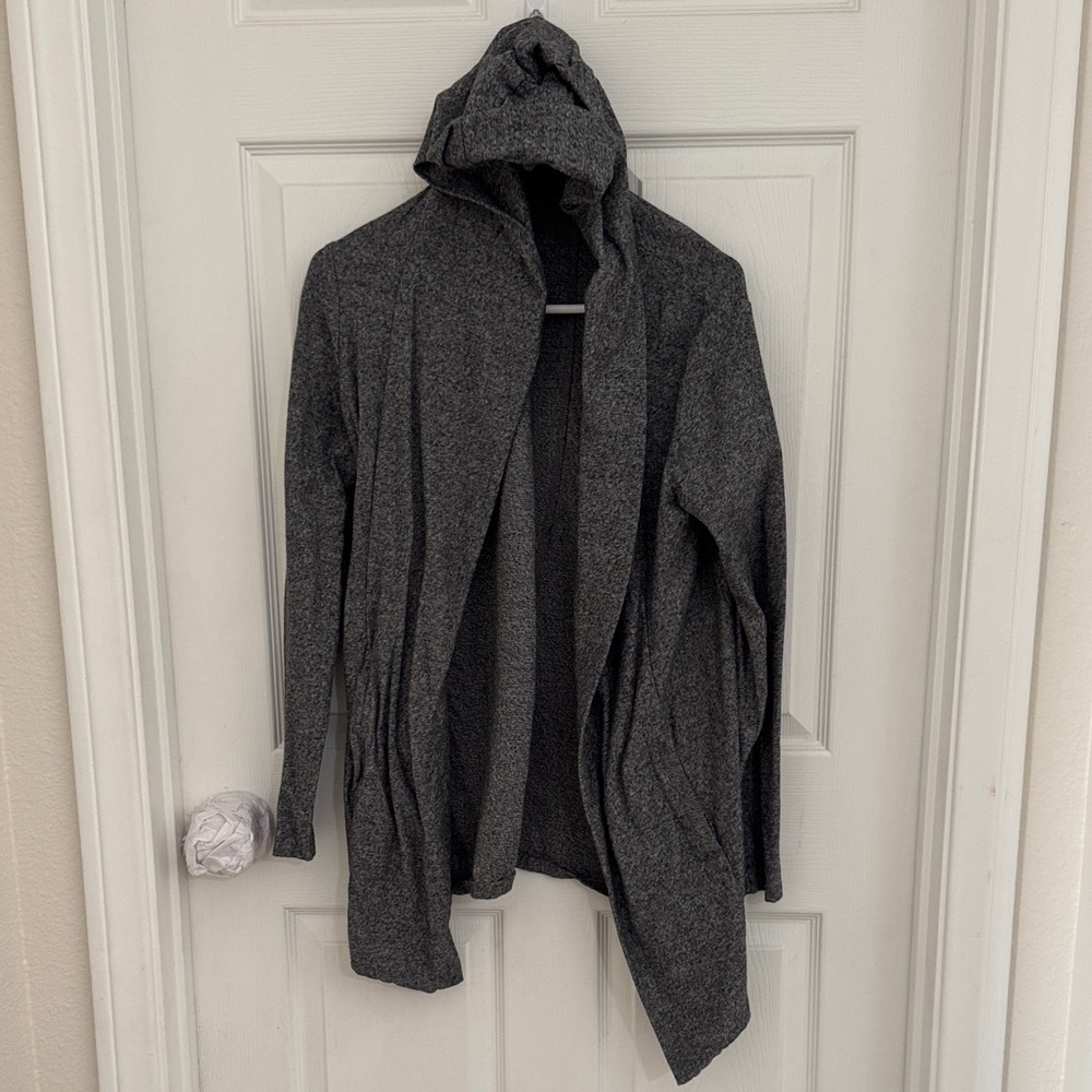 Bershka Gray Hooded Cardigan Sweater